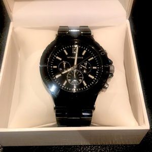 Michael Kors Mens Black Ceramic Case & Bracellet Watch